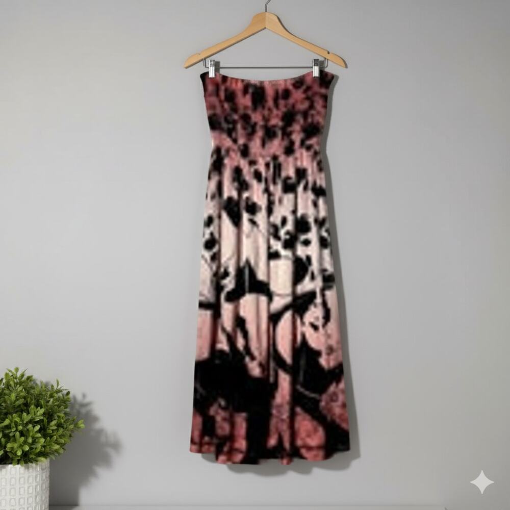 Lapis Anthropologie Strapless Tube Dress Smocked Sequin Boho One Size